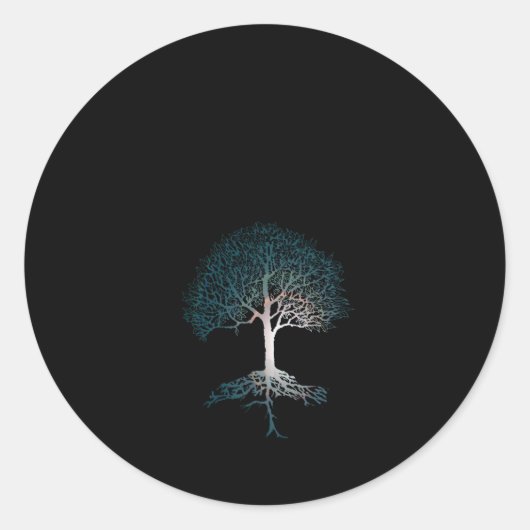 Tree of Life 静か Night ラウンドシール (正面)