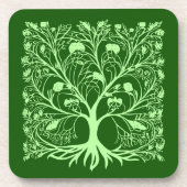 Tree of Life #3 Light and Dark Green コースター (正面)