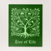 Tree of Life #3 Light and Dark Green ジグソーパズル (縦)