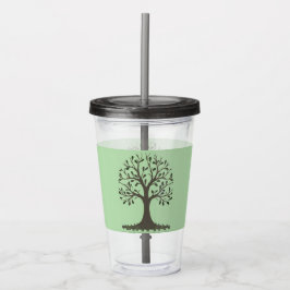🌳 Tree of Life Acrylic Tumbler with Straw - Drink アクリルタンブラー