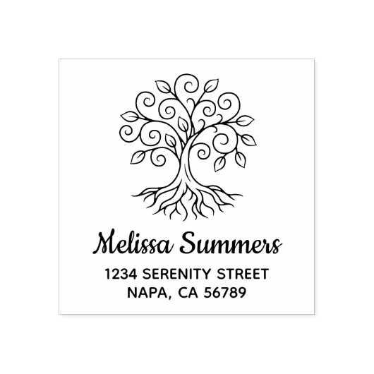 Tree of Life Address ラバースタンプ (インプリント)