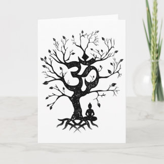 Tree Of Life And Ohm Symbol Design For Women Or Me カード