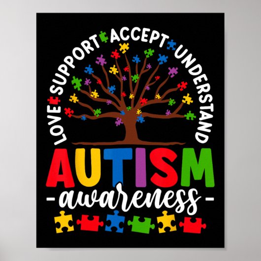 Tree Of Life Autism Awareness Love Accept Support  ポスター (正面)