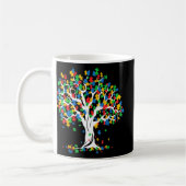 Tree Of Life Autism Awareness MonthおもしろいASDサポート コーヒーマグカップ (左)