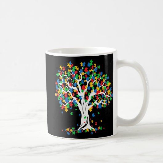 Tree Of Life Autism Awareness MonthおもしろいASDサポート コーヒーマグカップ (右)