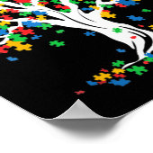 Tree Of Life Autism Awareness MonthおもしろいASDサポート ポスター (角)