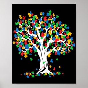 Tree Of Life Autism Awareness MonthおもしろいASDサポート ポスター