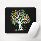Tree Of Life Autism Awareness MonthおもしろいASDサポート マウスパッド (マウス)
