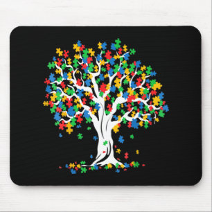 Tree Of Life Autism Awareness MonthおもしろいASDサポート マウスパッド