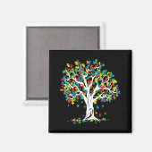Tree Of Life Autism Awareness MonthおもしろいASDサポート マグネット (正面/裏面)