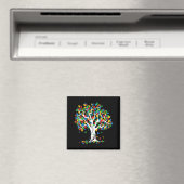 Tree Of Life Autism Awareness MonthおもしろいASDサポート マグネット (インサイチュ (食洗機))