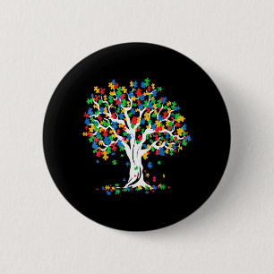 Tree Of Life Autism Awareness MonthおもしろいASDサポート 缶バッジ
