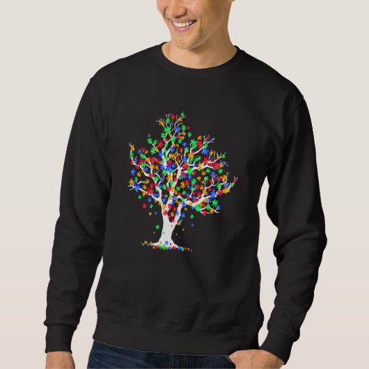 Tree Of Life Autism Awareness Month ASD Supporter スウェットシャツ (正面)