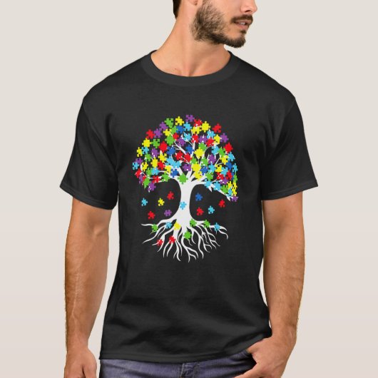 Tree Of Life Autism Awareness Month Tee おもしろい Asd Tシャツ (正面)