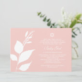 Tree of Life Baby Girl Naming Day招待状,ピンク 招待状 (スタンド正面)