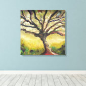 Tree of Life Bird 絵を描's ユニーク Country side Wrap キャンバスプリント (インサイチュ (ウッドフロア))