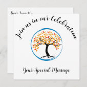 Tree of Life Blue Circleトリートメント終了パーティー 招待状 (正面/裏面)