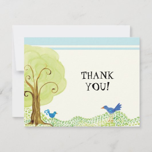 Tree of Life, Boy お洒落 Thank You Flat Notes 招待状 (裏面)