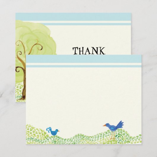 Tree of Life, Boy お洒落 Thank You Flat Notes 招待状 (正面/裏面)