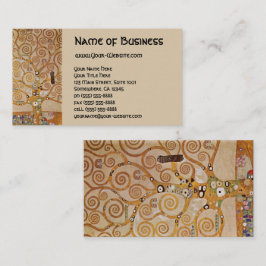 Tree of Life byクリムト、様式化されたアールヌーボーシンボル 名刺
