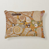 Tree of Life by Gustavクリムト,様式化されたアールヌーボー アクセントクッション (正面)