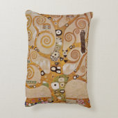 Tree of Life by Gustavクリムト,様式化されたアールヌーボー アクセントクッション (裏面(縦))