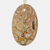 Tree of Life by Gustavクリムト，様式化されたアールヌーボー セラミックオーナメント (左)