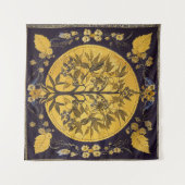 Tree of Life by kedoki black金ゴールド刺繍投げ タペストリー (正面(横))