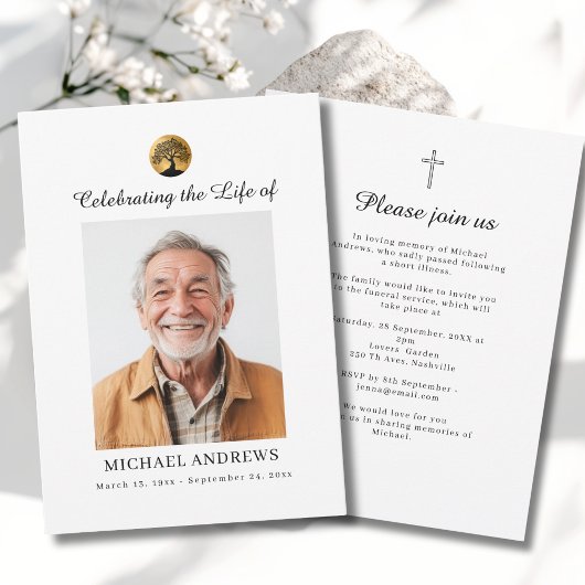 Tree of Life - Celebration of Life Funeral Photo  招待状