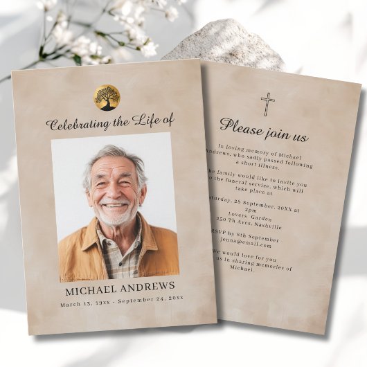 Tree of Life - Celebration of Life Funeral Photo  招待状