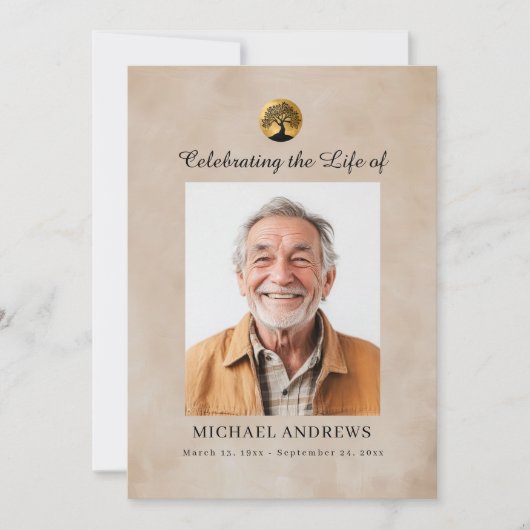 Tree of Life - Celebration of Life Funeral Photo  招待状 (正面)