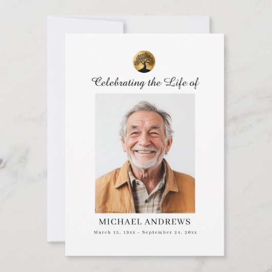 Tree of Life - Celebration of Life Funeral Photo  招待状 (正面)