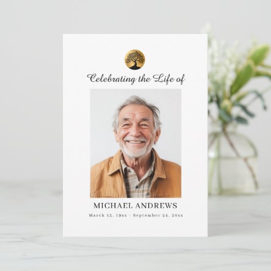 Tree of Life - Celebration of Life Funeral Photo  招待状 (スタンド正面)
