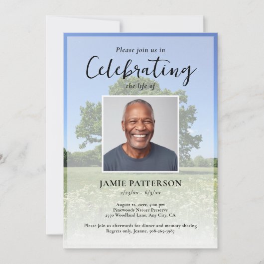 Tree of Life, Celebration of Life Photo, Funeral 招待状 (正面)