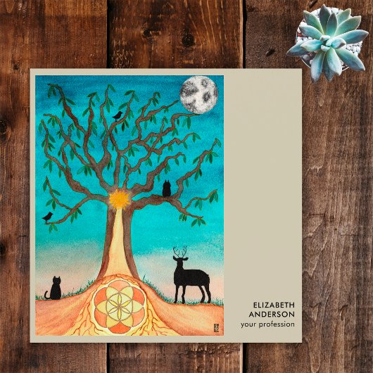 Tree Of Life Connect With UsソーシャルメディアQRコード スクエア名刺