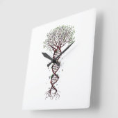 Tree of Life DNA Genetics Biology Environment スクエア壁時計 (傾斜)