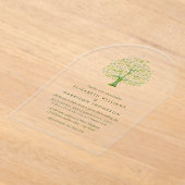 Tree of Life, Elegant Wedding アクリル招待状 (レイダウン)