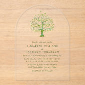Tree of Life, Elegant Wedding アクリル招待状 (正面)