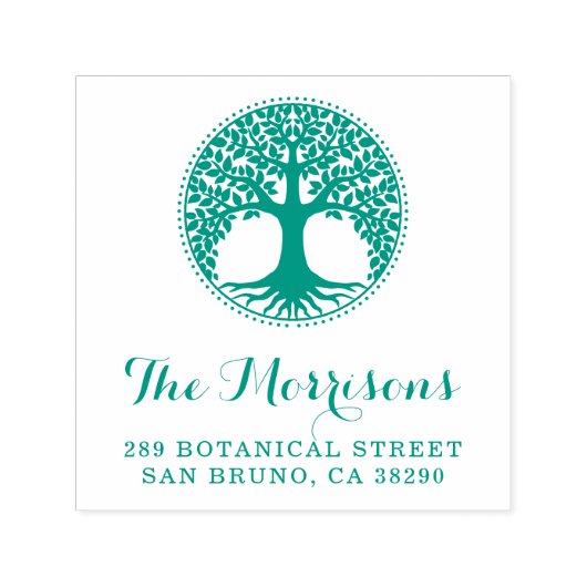 Tree Of Life Family Nameスクリプト差出人住所 セルフインキングスタンプ (デザイン)