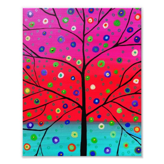 Tree of Life Flowers 絵画's フォトプリント (正面)