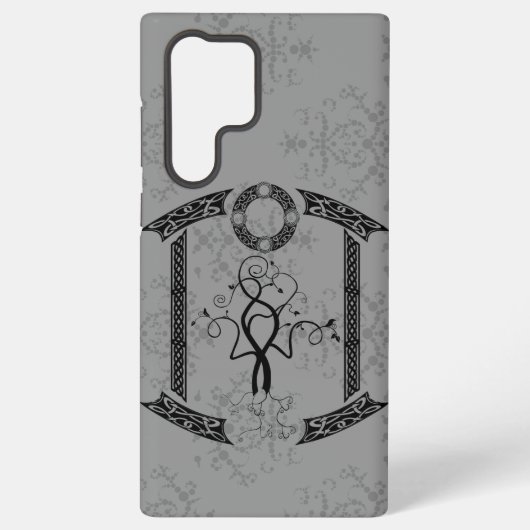 Tree of Life Gray Damascus Phone Case Samsung Galaxyケース (裏面)