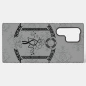 Tree of Life Gray Damascus Phone Case Samsung Galaxyケース (裏面横)