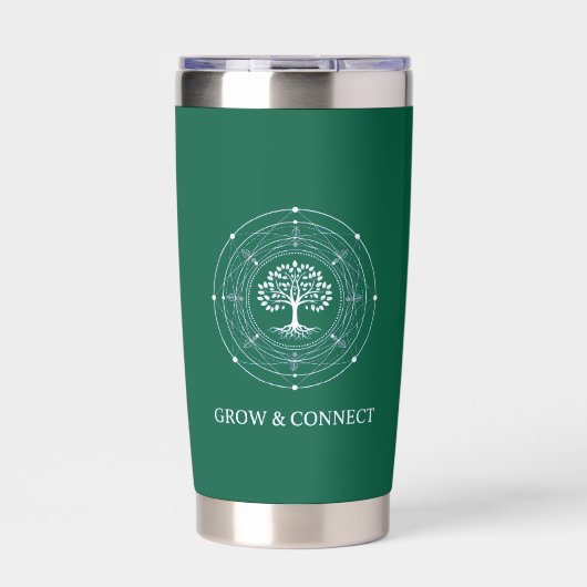 Tree of Life, Grow & Connect, Forest Green Tumbler 保温保冷タンブラー (正面)