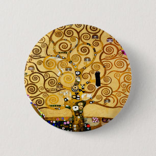 Tree of Life Gustav Klimt Nouveau 缶バッジ