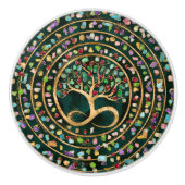 Tree of Life - Infinity Spiral - Colorful geodes セラミックノブ (正面)