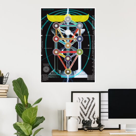 Tree of Life Kabbalah Etz haChayim ポスター (ホームオフィス)