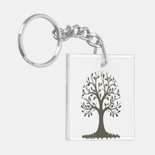 🌳Tree of Life Keychain - Growth Symbol Gift 🔑 キーホルダー (正面左)