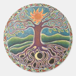 Tree of Life Mandalaステッカー ラウンドシール