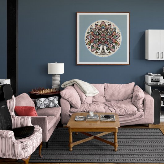 Tree of Life Mandala -鮮やか調和 ポスター