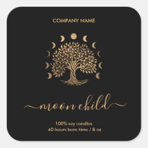 Tree of Life Moon Phases Squareステッカー